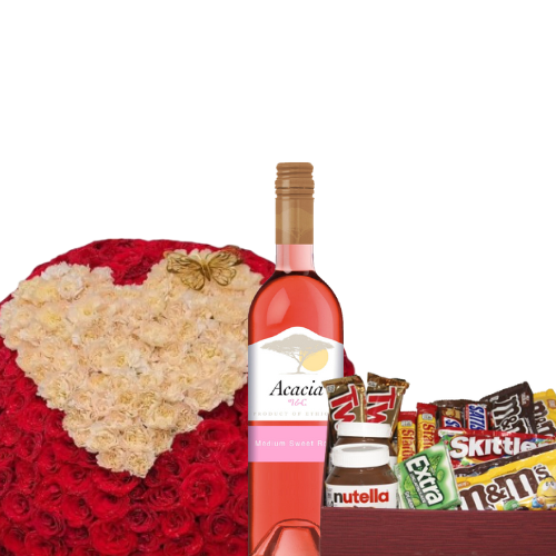 chocolates wine flower